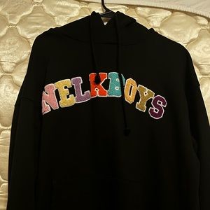 NELK FULLSEND Chenille Hoodie Sz L BLACK